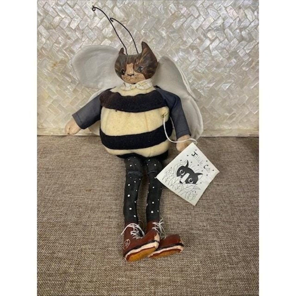 Cathy Shamel Jellicle Cats Bumble Cat Folk Art Doll Hand Painted Primitive Wings